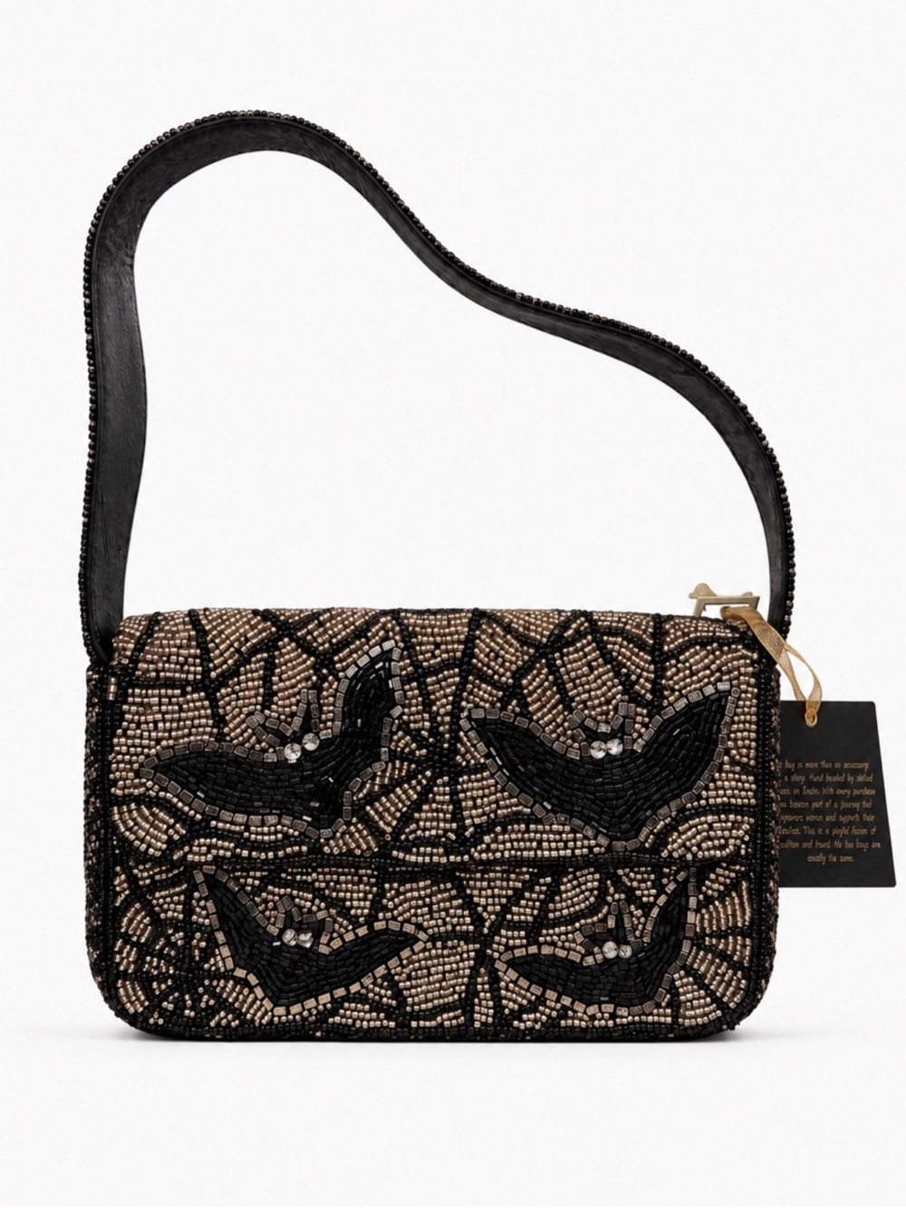 Viral Bats Beaded Bag NWT